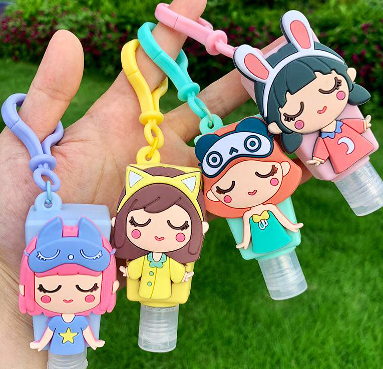 05008 Cartoon Empty Hand Sanitizer Holder Keychain Carrier